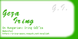 geza iring business card